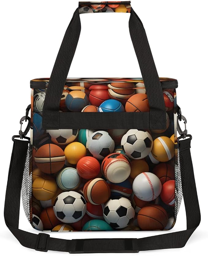 Graffiti Football Coffee Maker Carrying Bag Cute Football Travel Storage Bag Compatible with K-Mini or K-Mini Plus Single Serve Coffee Brewer Carrying Case with Multiple Pockets &amp Shoulder Strap