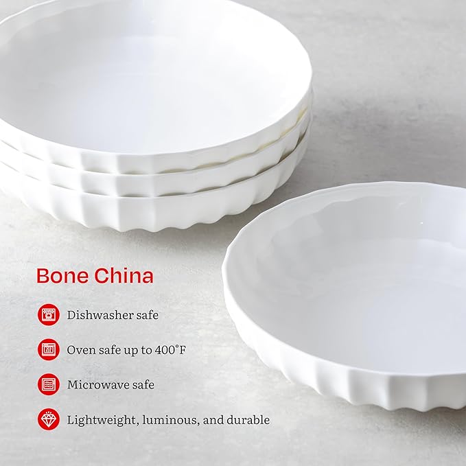 Eater x Zwiesel Fortessa Parasol Bone China 12 Piece Dinnerware Set (Service for 4) White