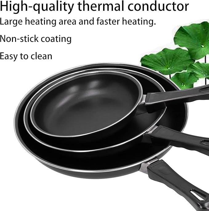 3Pcs Frying Pan Set Non Stick Pan Set Household Mini Pan Set for Induction Cooker Gas Stove Kitchen Utensils