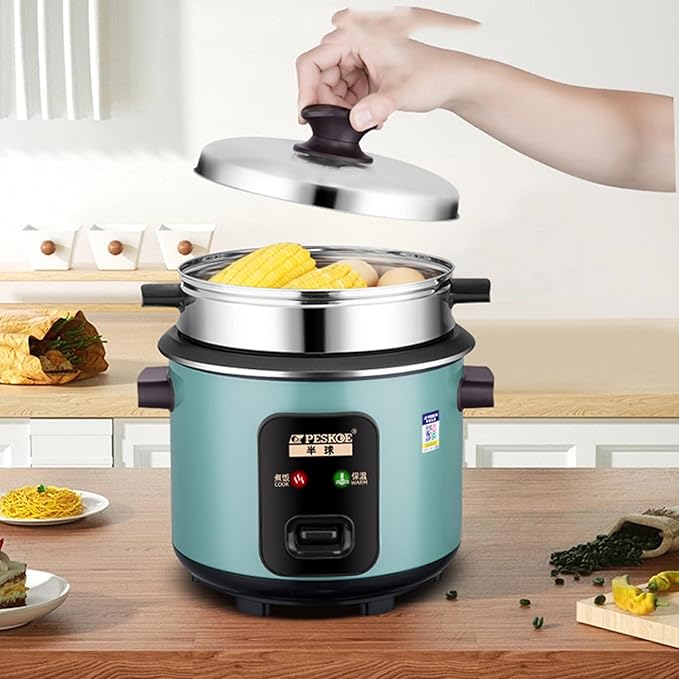 THEGA Rice Cooker - Mini Rice Cooker Portable Non-Stick Small Travel Rice Cooker 15 Minutes Fast Cooking Keep Warm Rice Cooker Small Suitable for 1-3 People for Hotels Canteens School(3L)