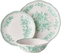 Agatha 12-Piece Stoneware Dinnerware Set Brown (Green)