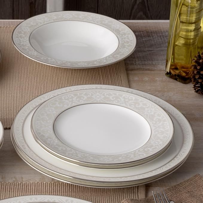 Noritake Montvale Platinum 12-Piece Dinnerware Set Service for 4