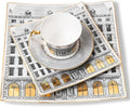 European Style Dinnerware Set Service for 6 Bone China Dinnerware Sets Unbreakable Porcelain Dinner Sets Coffee Cup and Saucer Tableware Set Steak Dinner Plates Dish Set fort