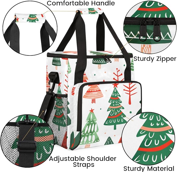 Bright Tree Coffee Maker Carrying Bag Christmas Festivals Travel Storage Bag Compatible with K-Mini or K-Mini Plus Single Serve Coffee Brewer Carrying Case with Multiple Pockets &amp Shoulder Strap