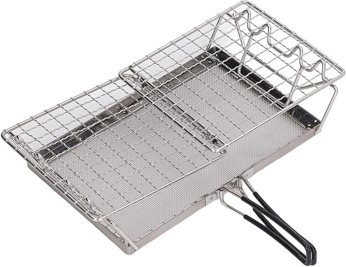 Portable Foldable Camping Stove Toaster Stable Structure Stainless Steel Outdoor Stovetop Toaster for Picnic Easy to Operate Folding Gas Toaster