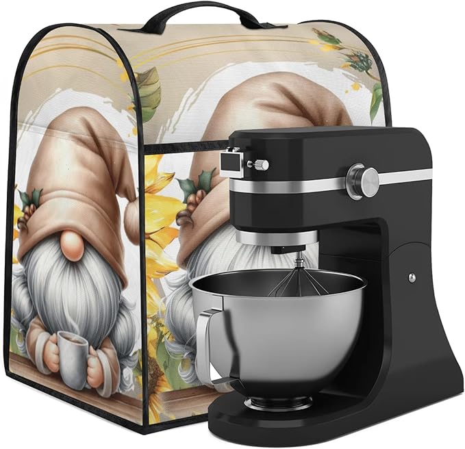 cfpolar Kitchen Aid Mixer Cover Compatible with 6-8 Quarts Flower Dwarf Sunflower Stand Mixer Cover Kitchen Aid Mixers Accessories Appliance Organizer Bag Dust Covers with Zipper Pocket