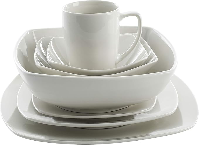 Gibson Home Zen Buffetware 39 Piece Dinnerware Set  White