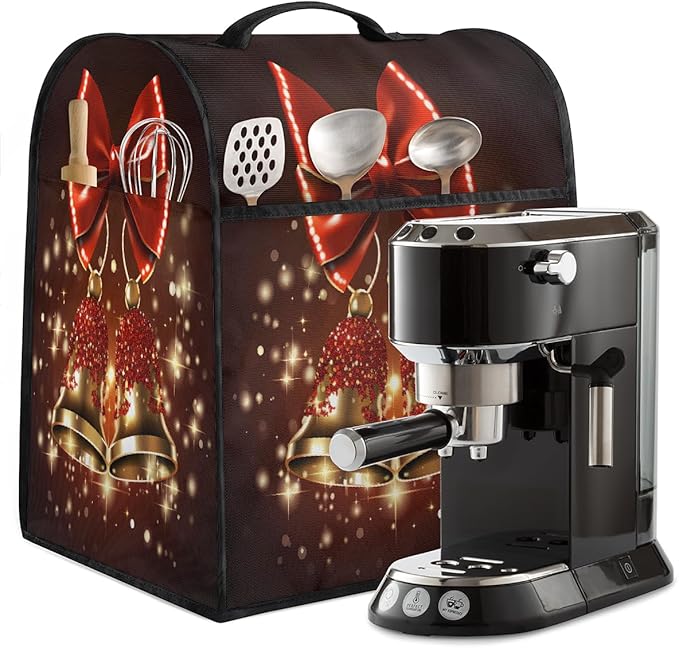 cfpolar Kitchen Aid Mixer Cover Compatible with 6-8 Quarts Christmas Red Bells Xmas Stand Mixer Cover Kitchen Aid Mixers Accessories Appliance Organizer Bag Dust Covers with Zipper Pocket