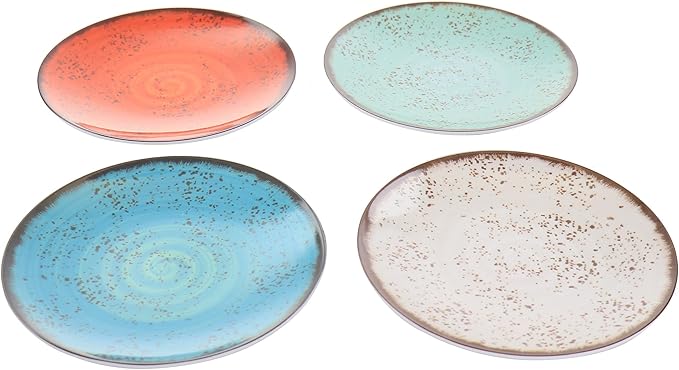 Elama Pryce 12 Piece Melamine Dinnerware Set is Assorted Colors
