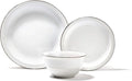 American Atelier Madelyn Casual Round Dinnerware Set – 12-Piece Stoneware Party Collection w/ 4 Dinner Salad Plates &amp 4 Bowls – Unique Gift Idea White