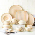 Plate and Bowl SetCeramic Dinnerware Sets Porcelain Serveware 20 Piece Porcelain Bowls and Plates Set Service for 6 Stoneware Tableware Ceramic Dishes Dinne