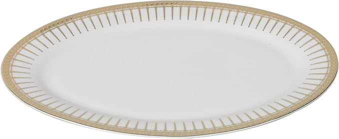 Lorren Home Trends 57-Piece Porcelain Dinnerware Set with Rain Drop Border Service for 8 Gold