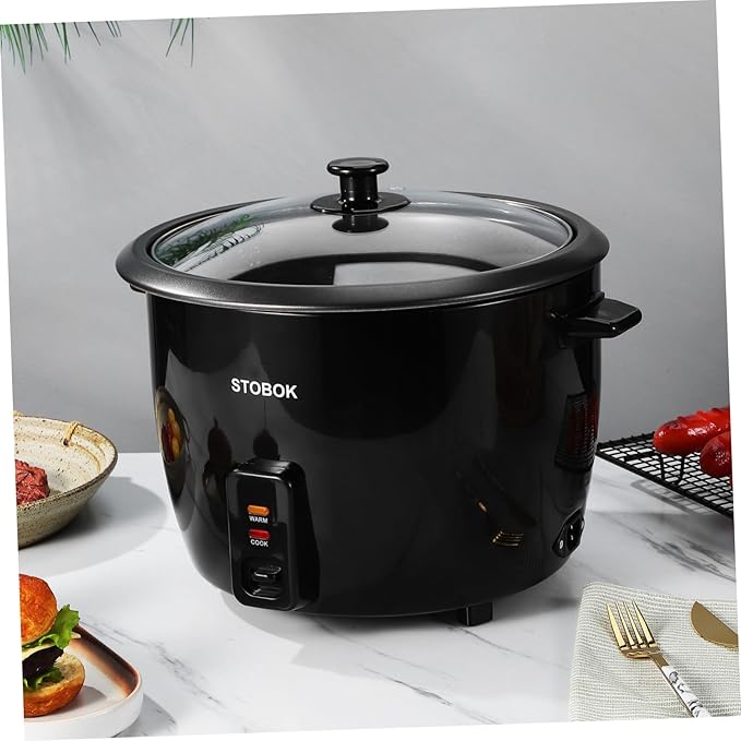 NUOBESTY Electric Rice Cooker Portable Cooking Pot with Clear Lid Multi-functional Stew and Soup Maker for Household and Camping Efficient Kitchen Appliance with US Plug