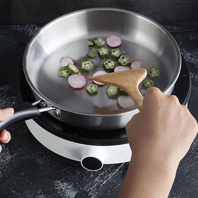 Non Stick Pots And Pans Set - 3pcs Stainless Kitchen Cookware Panels Frying Sauce Pan Rack Durable Cooking Display Cookware Pack Pro Gear Set | Home Kitchen Stove For Simmering Sauteing Frying Use