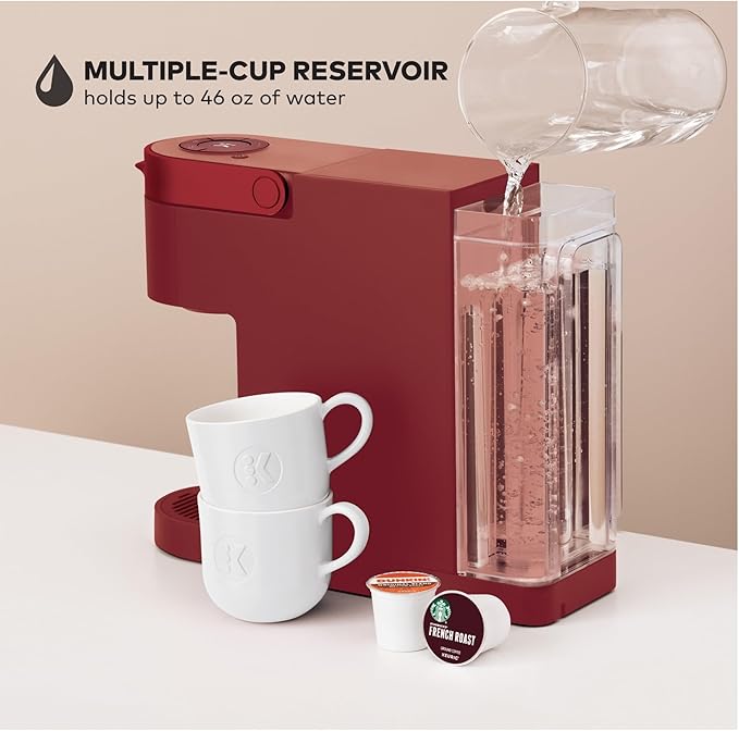 Keurig K- Slim Single Serve K-Cup Pod Coffee Maker with 3 Brew Sizes Multistream Technology 46oz Removable Reservoir Scarlet Red