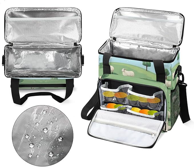 Cute Sheep Coffee Maker Carrying Bag Steppe Trees Travel Storage Bag Compatible with K-Mini or K-Mini Plus Single Serve Coffee Brewer Carrying Case with Multiple Pockets &amp Shoulder Strap