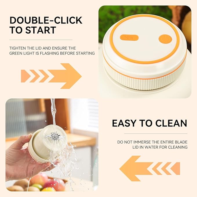 27oz Portable Blender – Rechargeable Juices Smoothie Protein Drinks Shakes Maker Personal Travel Blender Fitness TravelPre-Workout Office Gym Camping Outdoor Use (White)