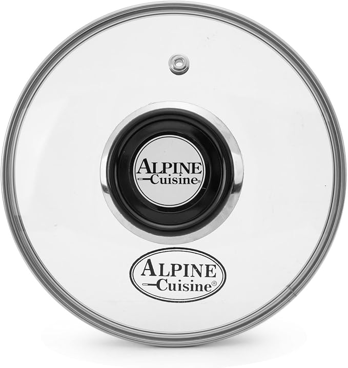 Alpine Cuisine 16-Piece Nonstick Aluminum Cookware Set - Heavy-Duty 2.5mm Pots and Pans with 3Qt 6Qt &amp 10Qt Dutch Ovens 11 Wok 10 Fry Pan Tempered Glass Lids &amp Utensils - Red