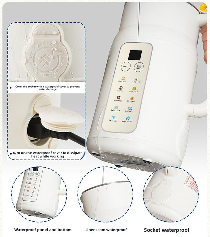 8 In 1 Nut Milk Maker 800ml Automatic Soy Milk Maker 600W Homemade Plant Based Almond Oat Coconut Keep Warm Self Cleaning &amp Boil Water Functions (US Plug 110V)