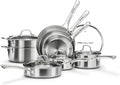 Stainless Steel Cookware SetTir-Ply Pots and Pans Set13 Pcs Stainless Steel Induction Kitchen Cookware SetsPFOA Free Frying Pans Butter warmerSaute Pan &amp Stock PotCompatible with All Cookto