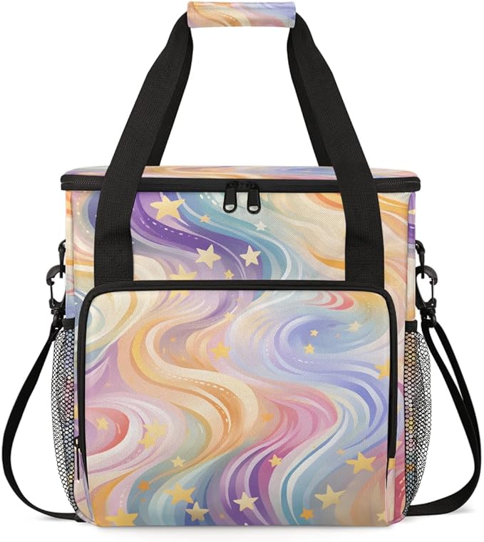 Star Tie Dyeing Coffee Maker Carrying Bag Portable Travel Storage Tote Bag Compatible with K-Mini or K-Mini Plus Single Serve Coffee Brewer Carrying Case with Multiple Pockets &amp Shoulder Strap
