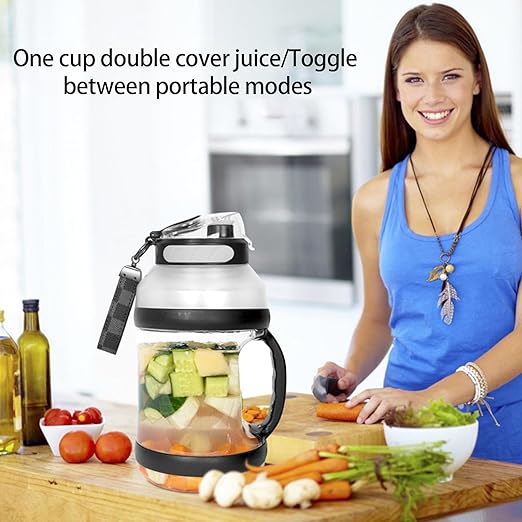 Powerful Portable Juicer Maker - 2000ml Capacity USB Rechargeable Blender Smoothies Juices - Ideal Home Office Outdoor Use(018)