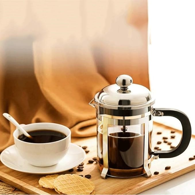 Press Coffee Maker 3-Layer Filter Coffee Pots Heat Resistant Carafe Coffee &amp Tea Carafes 600ml/1000ml (600ML)