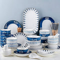 Porcelain Dinnerware Sets Plates and Bowls Sets Modern Ceramics Dinnerware Set Service for 8-12 Japanese Style Plates and Bowls Sets Dis（Mixed Colors 70 Pieces