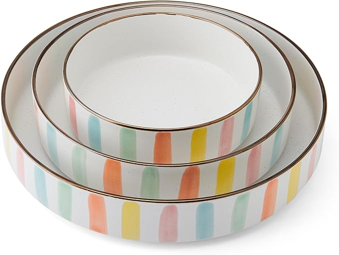 Spring Summer 9 Piece Dinnerware Serving Bowl Set Service for 3