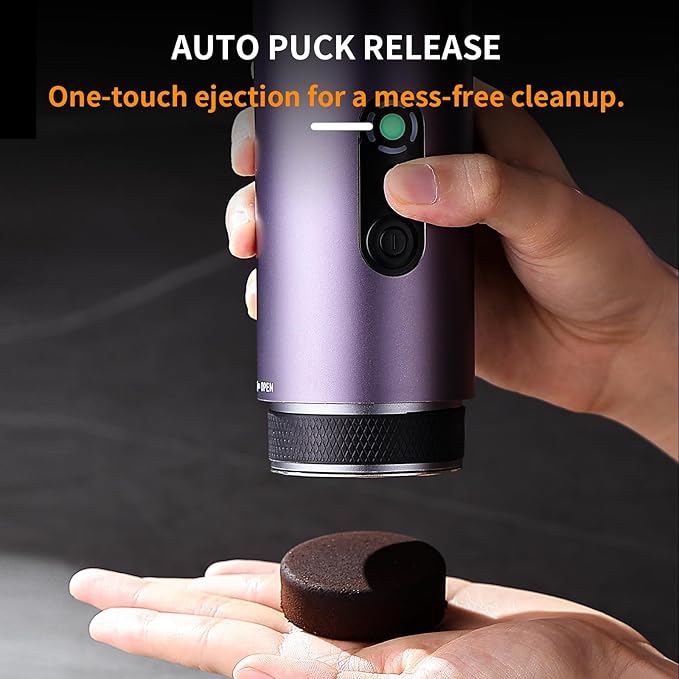 Bincoo Portable Electric Espresso Machine with Stand Self-Heating 20 Bar Car Coffee Maker Double Shot Travel Coffee Machine for Camping Travel RV Hiking Office H1pro