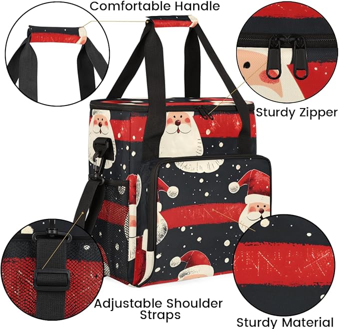 Mystical Santa Claus Coffee Maker Carrying Bag Retro Santa Claus Travel Storage Bag Compatible with K-Mini or K-Mini Plus Single Serve Coffee Brewer Carrying Case with Pockets &amp Shoulder Strap