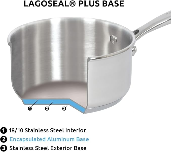 Lagostina Smart Set of Saucepans in Stainless Steel 9 Pieces)