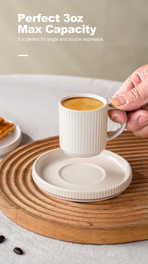 Famiware Star Dinnerware Set and Coffee Mugs Set Service for 4 (16 Pieces) - Stoneware Dinnerware Dishes Matte White
