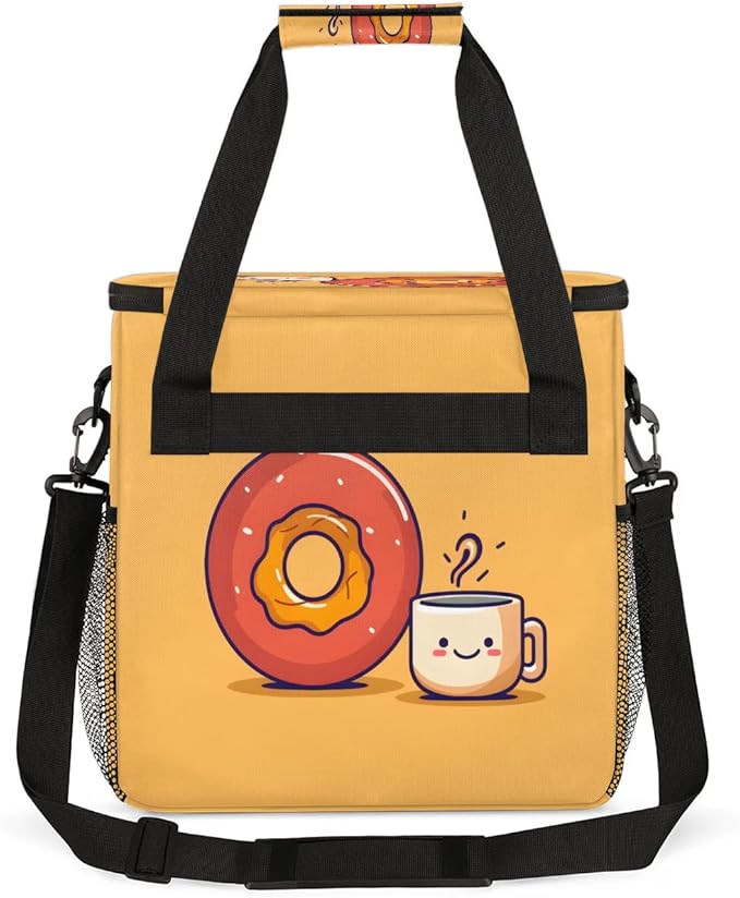 Doughnut Coffee Coffee Maker Carrying Bag Compatible with K-Mini or K-Mini Plus Portable Single Cup Coffee Maker Case with Pockets for K Cup Pods