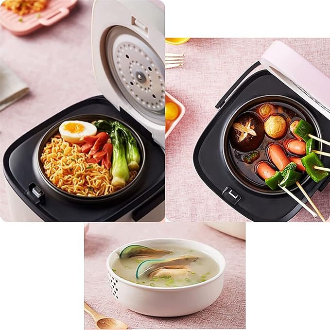 Rice Cooker &amp Steamer &amp Hot Pot &amp Soup Pot 1.2L Mini 5-Layer Gathering Non-Stick Liner for Family Dormitory for 1~2 People Rice Cooker
