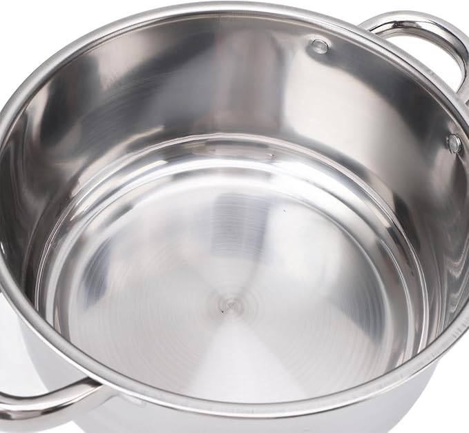 Stainless Steel Cookware Set 6 Pcs Pots and Pans Set Frying Pans Saucepans Saute Paning Stock Pot Compatible with All Cooktops Double Ear Soup Milk Frying with Handle