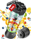 Portable Blender 20 Oz Mini Personal Blender for Shakes and Smoothies 240W Small Blender USB Rechargeable with 6 Blades &amp Travel Lid BPA Free for Kitchen Office Gym and Travel (Black)