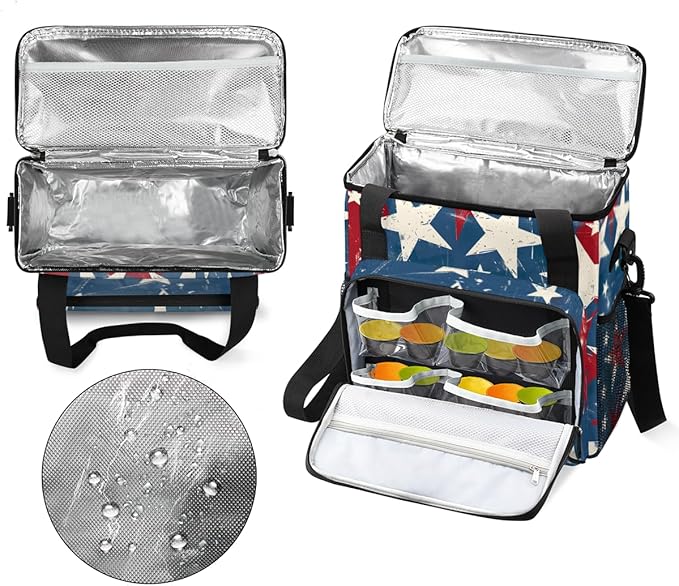 4th of JulyFestivities Coffee Maker Carrying Bag Travel Storage Bag Compatible with K-Mini or K-Mini Plus Single Serve Coffee Brewer Carrying Case with Multiple Pockets &amp Shoulder Strap