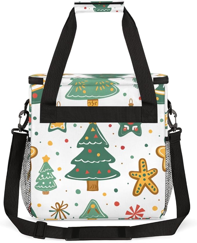Retro Tree Christmas Coffee Maker Carrying Bag Portable Travel Storage Tote Bag Compatible with K-Mini or K-Mini Plus Single Serve Coffee Brewer Carrying Case with Multiple Pockets &amp Shoulder St