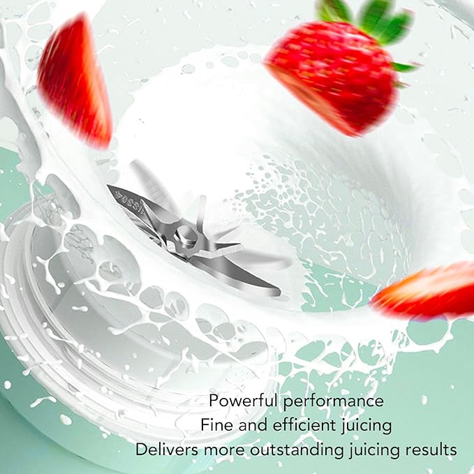 Generic Portable Blender Stainless Steel 650ML Cordless Rechargeable Juicer Cup High Speed Blending Ice Crushing Maker for Kitchen Office Travel Picnics Green