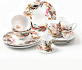 Pink &amp Gold Plates and Bowls Sets Dishes Set for 4 Ceramic Plates and Bowls Set Service for 4 Bone China Dinnerware Set Salad Dessert Plates and Cereal Bowls Set Microwave safe by KOKEN