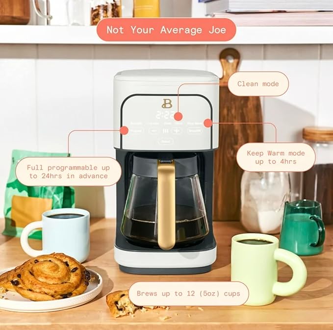 12 Cup Programmable Coffee Maker by Drew Barrymore (white)