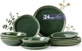 AmorArc Ceramic Dinnerware SetsHandmade Reactive Glaze Stoneware Plates and Bowls SetsHighly Scratch Resistant | Dishwasher &amp Microwave Safe Dishes SetService for 8 (24pc)