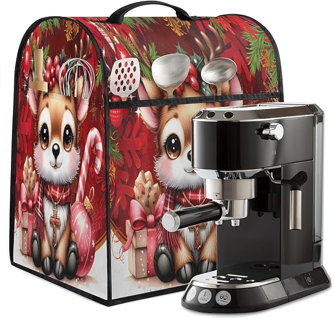 cfpolar Kitchen Aid Mixer Cover Compatible with 6-8 Quarts Christmas Elk Candy Canes Stand Mixer Cover Kitchen Aid Mixers Accessories Appliance Organizer Bag Dust Covers with Zipper Pocket