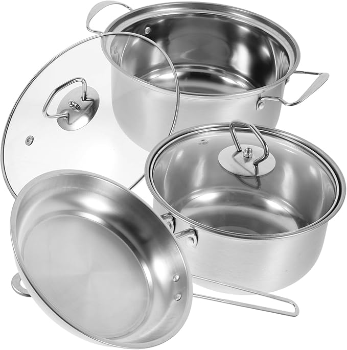Zerodeko Stainless Steel Cookware Set Pots and Pans Set Soup Pot Frying Pan Saucepan Kitchen Cooking Utensils