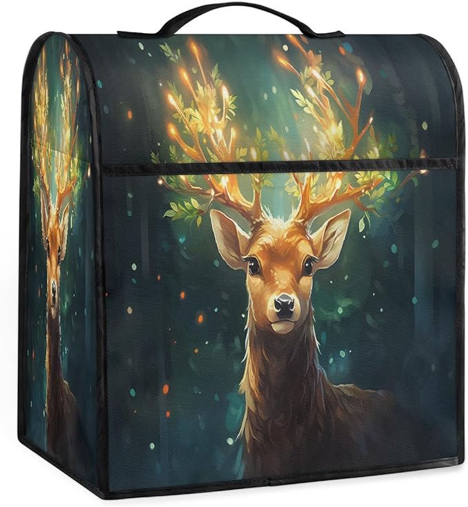 cfpolar Kitchen Aid Mixer Cover Compatible with 6-8 Quarts Animals Deer Christmas Stand Mixer Cover Kitchen Aid Mixers Accessories Appliance Organizer Bag Dust Covers with Zipper Pocket