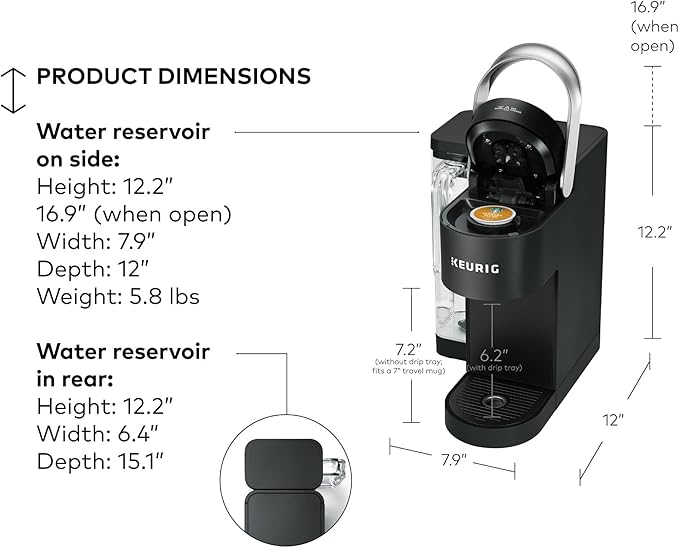 Keurig K-Supreme SMART Coffee Maker MultiStream Technology Brews 6-12oz Cup Sizes Black