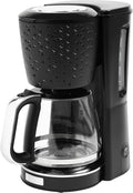 HADEN Starbeck Coffee Machine 10 Cup Automatic Drip Coffee Maker with Anti-Drip Function and Reusable Washable Water Filter Black &amp Chrome