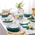 Dinner Set for Luxury Restaurant and Home Ceramics Dinner Sets Bowl &amp Soup Pot &amp Plate | 26 Pieces French Retro Style Porcelain Dinnerware Set