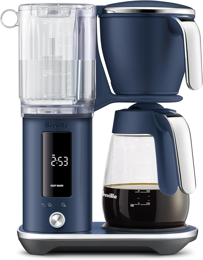 Breville Luxe Drip Coffee Machine BDC415DBL Damson Blue Glass Carafe